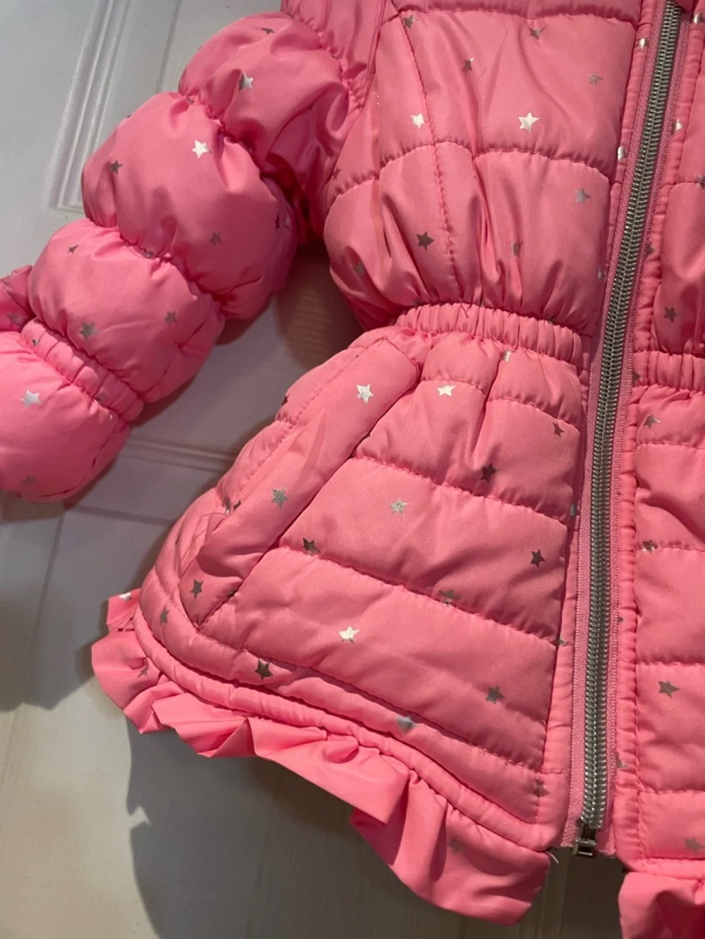 Pink Platinum Pink and Purple Girls Jacket with Flower Logo